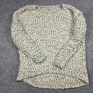 Jennifer Lopez sweater Women Extra Small Cream Black Gold High-Low Relaxed